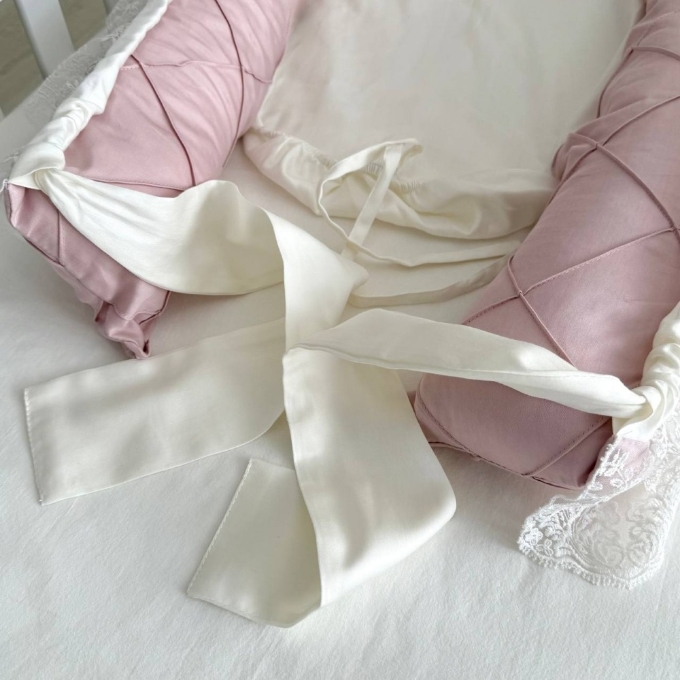 Protecție somn – Baby Nest Classic roz (5)